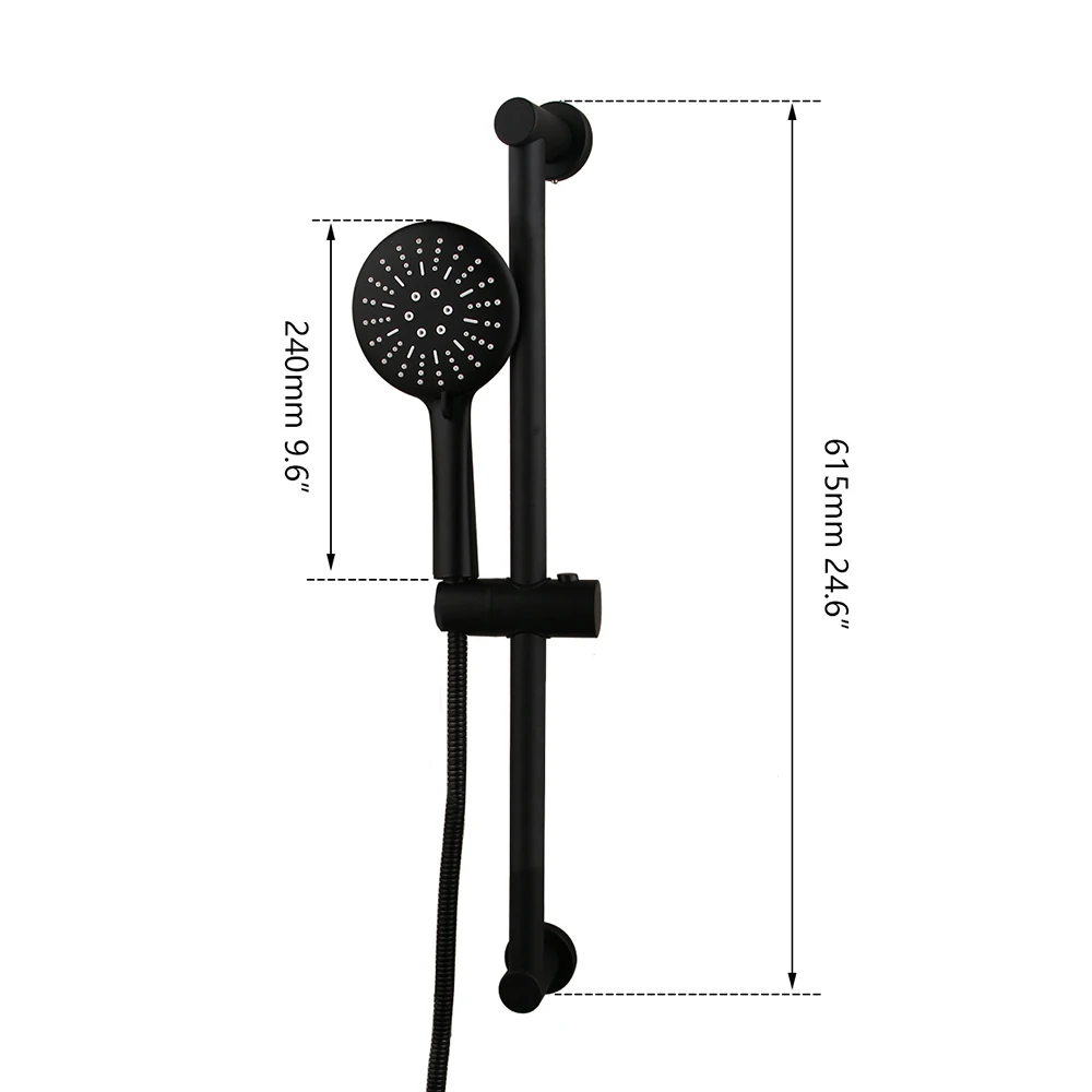 KEMAIDI черная Регулируемая штанга для душа из нержавеющей стали ручная с душевой