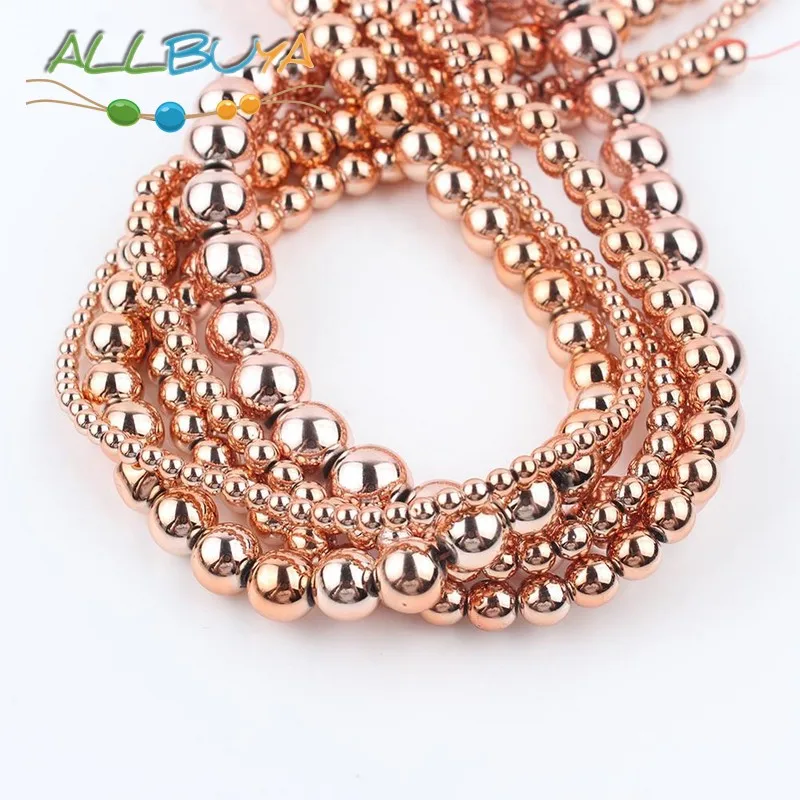 Бусины из гематита 3/4/6/8/10 мм цвета розового золота | Украшения и аксессуары