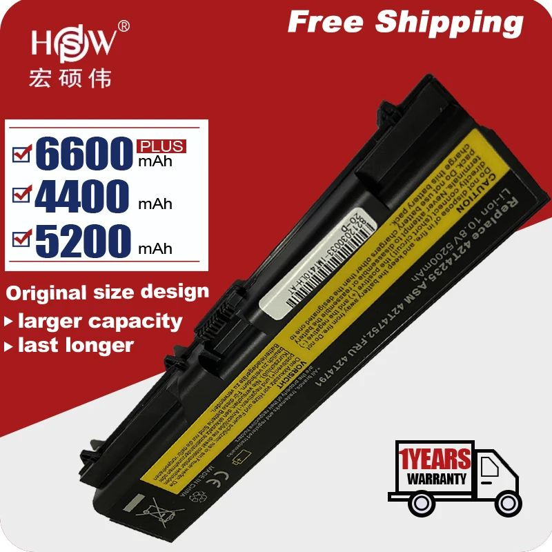 HSW Аккумулятор для ноутбука Lenovo T420 E420 E520 t410 я sl410k T510 E50 L410 L421 SL410 SL510