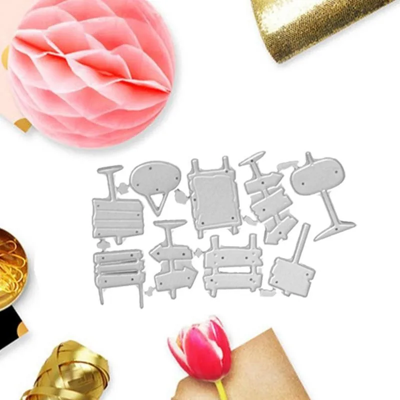 

Life Road Sign Metal Cutting Dies Decoration Scrapbook Paper Craft Mold Knife Punch Embossing Card Album B9W5