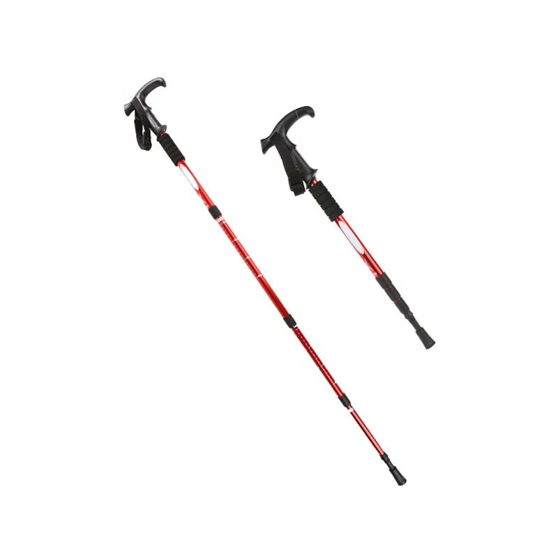 Goedkoop Outdoor Fold Trekking Poles Camping Draagbare Wandelen Wandelen Stick Voor Nordic Ouderen Telescopische Club Gemakkelijk In Tas