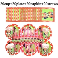 80pcslot disney minnie mouse party supplies disposable cups plates napkins straws kids birthday party baby shower tableware set