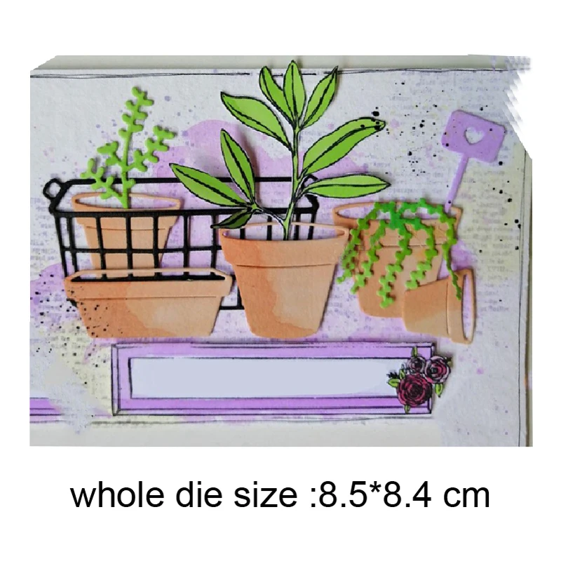 

Customize dies Potted plants Frame Metal Cutting Dies Stencils Dies Scrapbooking Paper Card Making Embossing Handmade Craft dies