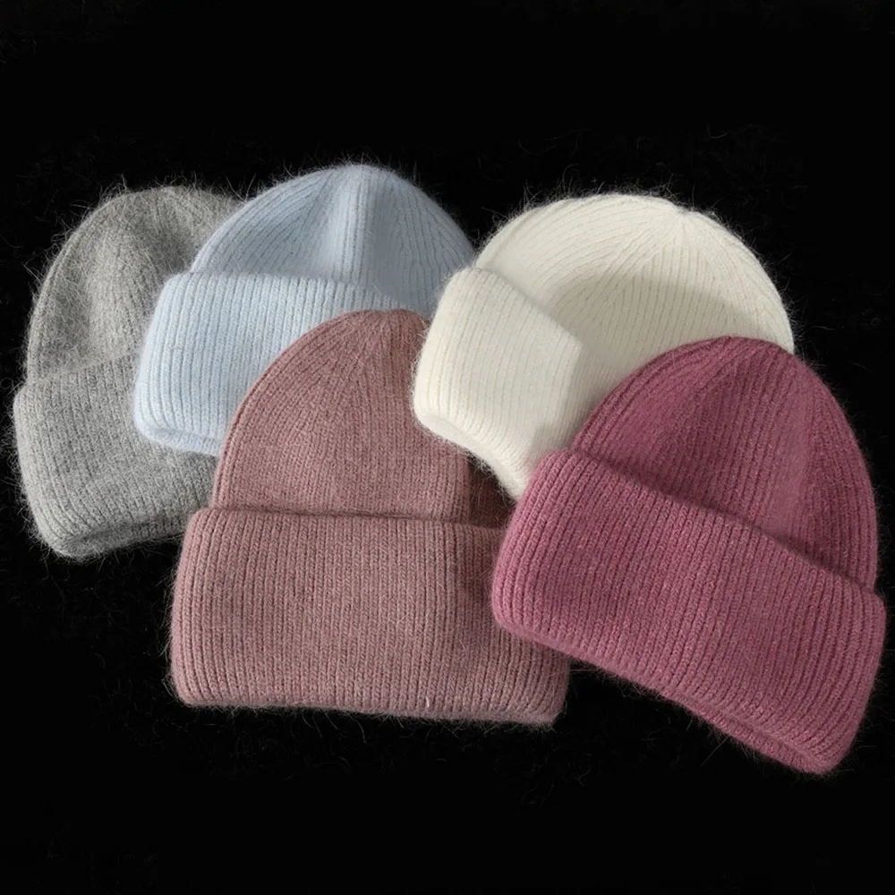 Новинка 2021 повседневные женские шапки кашемировые вязаные из кроличьего меха