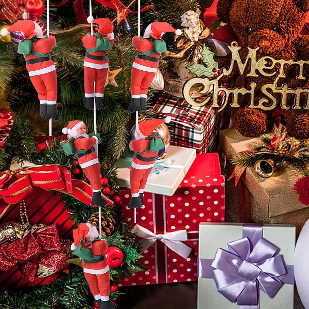 

3 Санта-Клаус, подъем на веревке, лестница, украшение для рождественской елки, подвески для дома и улицы, украшение, подвеска, Декор, Рождеств...