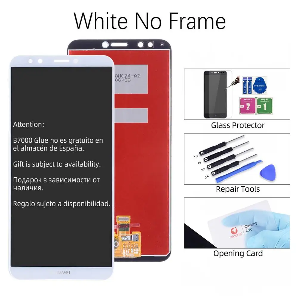 5,9" дисплей для huawei Y7 Prime lcd сенсорный экран с рамкой для huawei Y7 Pro дисплей Nova 2 Lite ldn-lx3 - Цвет: White No Frame