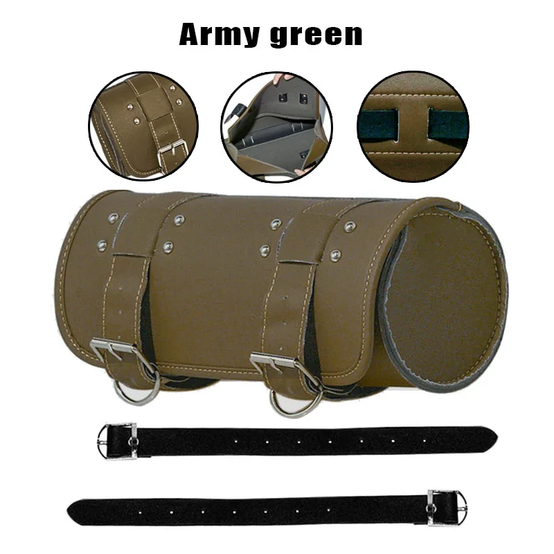 

Universal Vintage Brown Motorcycle Saddle Bags Mounting Straps PU Leather Motorbike Side Tool Tail Bag Luggage For Harley