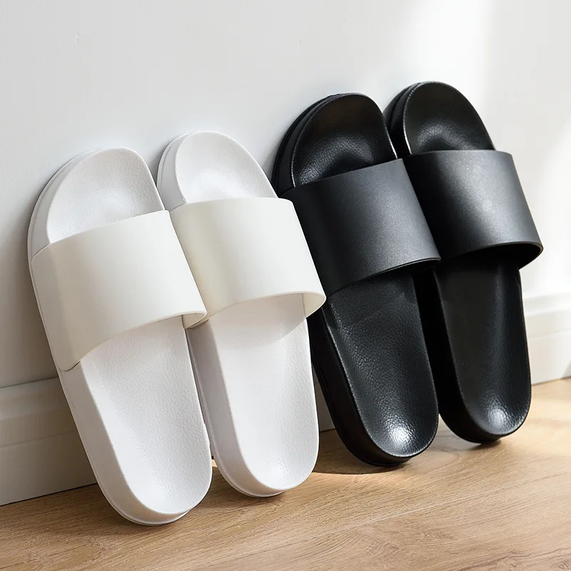 

Men Slippers Simple Solid Lovers Plarform Shoes Non-slip Indoor Bathroom Soft Sole Women Slides Flip Flops