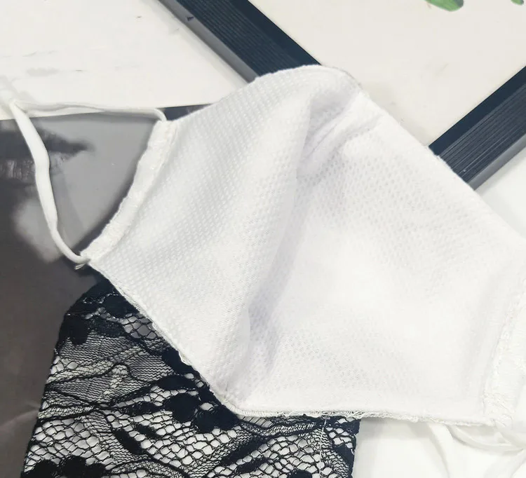 Летняя кружевная двухслойная дышащая тонкая женская Пылезащитная маска с