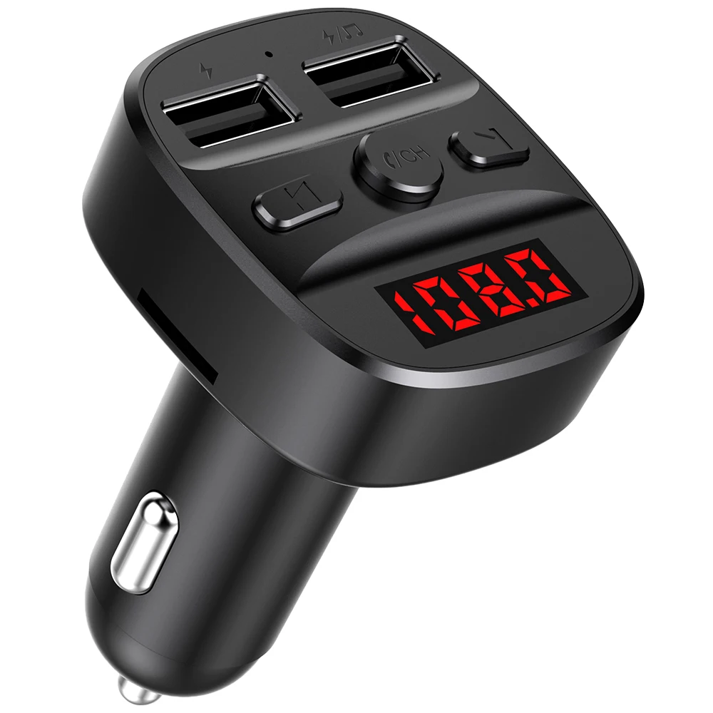

FM-трансмиттер автомобильный с поддержкой Bluetooth 5,0 и 2-мя USB-портами
