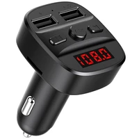 car bluetooth 5 0 fm transmitter wireless handsfree audio auto mp3 player 2 4a dual usb fast charger car accessories