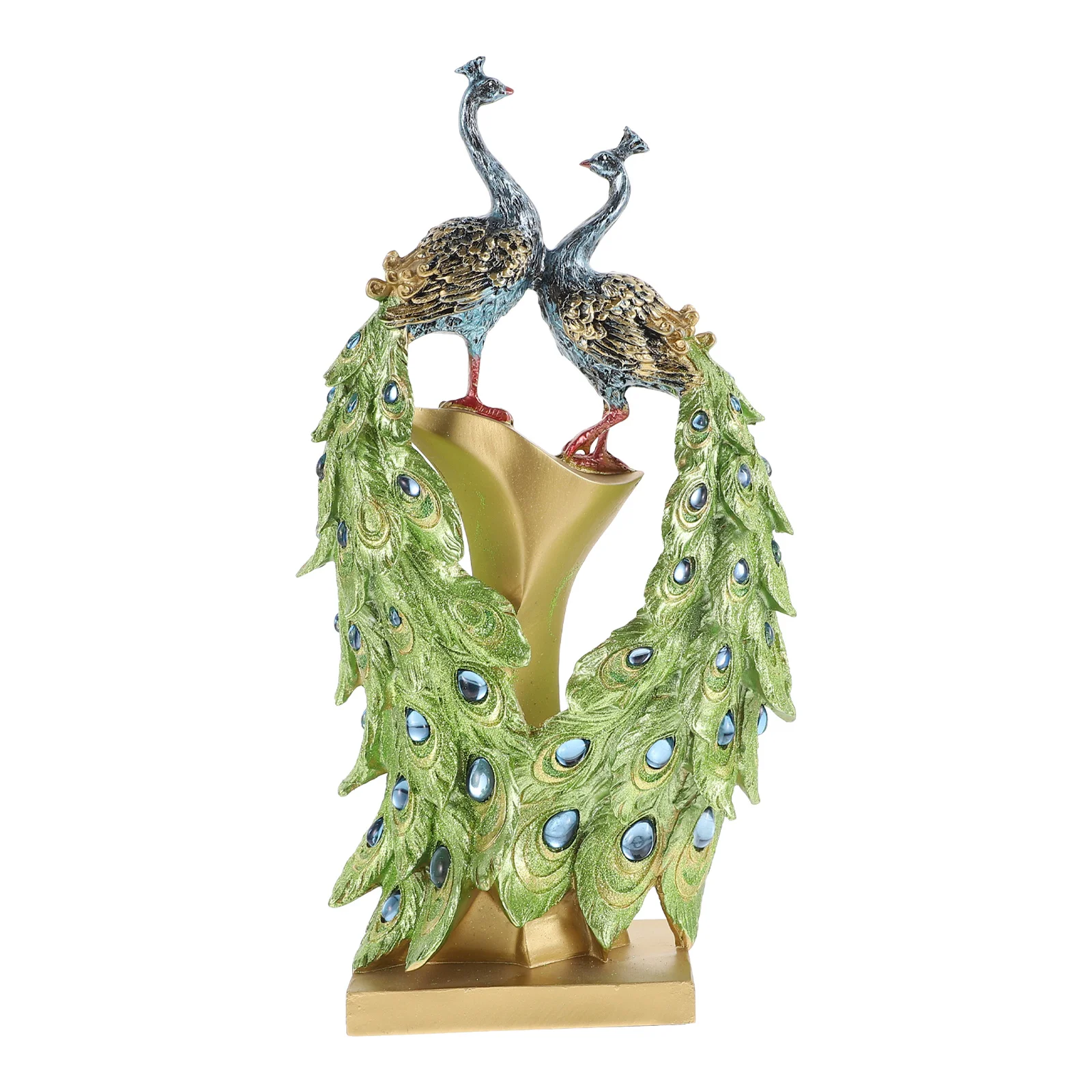 

1pc Resin Peacocks Figurine Vivid Desktop Adornments Delicate Statue Decoration