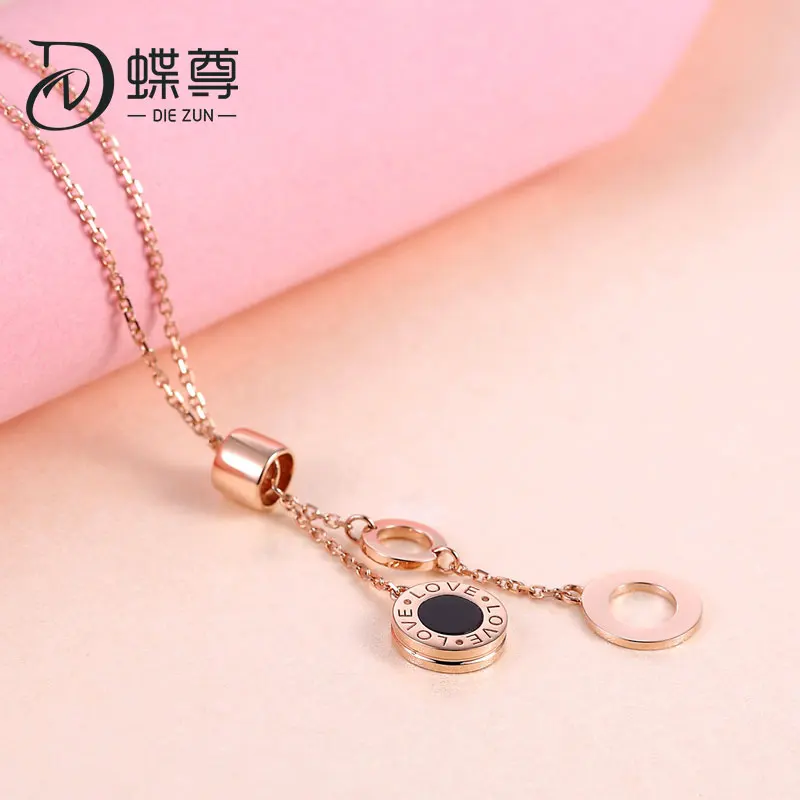 Колье из черного агата 18 К золота инкрустированное надписью love Золотое золото Au750