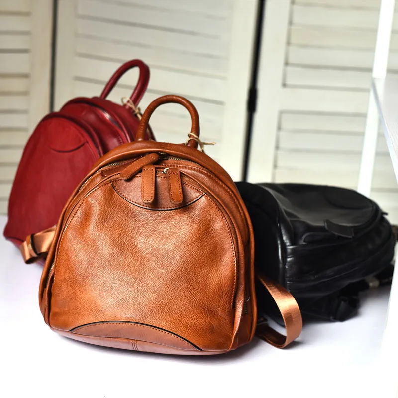 Женская сумка ручной работы из растительного дубления Ретро стиль двойная через