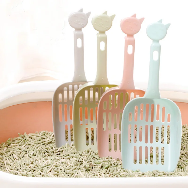 

Plastic Cat Litter Scoop Pet Care Sand Waste Scooper Shovel Cartoon Cleaning Tool Hollow Style Lightweight Durable Easy to Clean