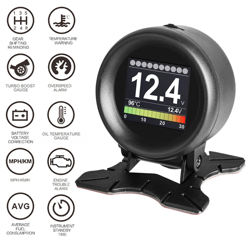 ЖК дисплей OBD HUD автомобильный Стайлинг Компьютерный Предупреждение о превышении