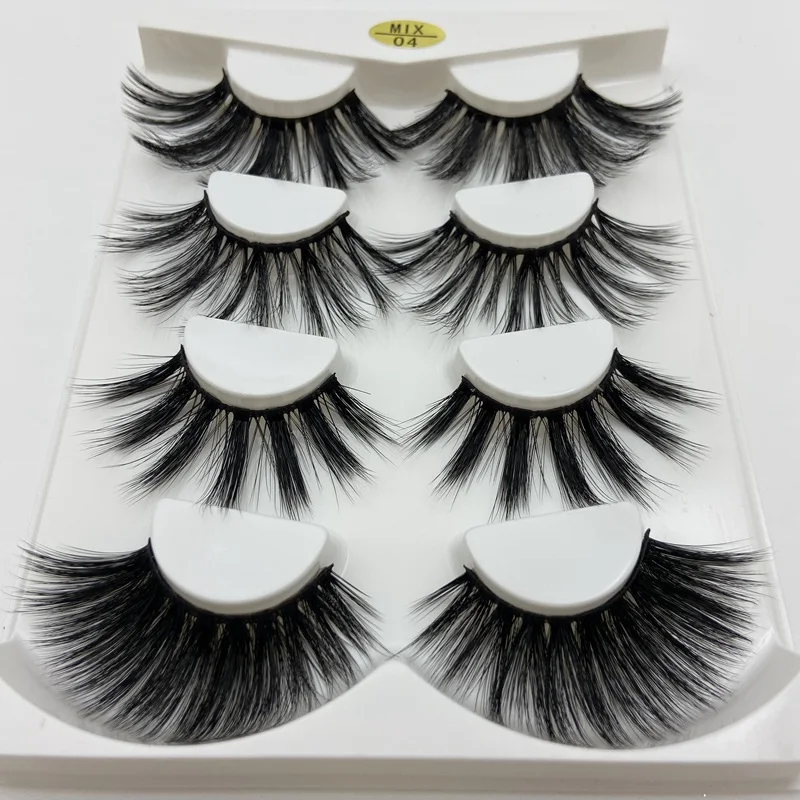 Buzzme 6D12 4pairs faux mink lashes Natural False Eyelashes Silk Dramatic Volume Fake Lashes Makeup Eyelash Extension | Красота и