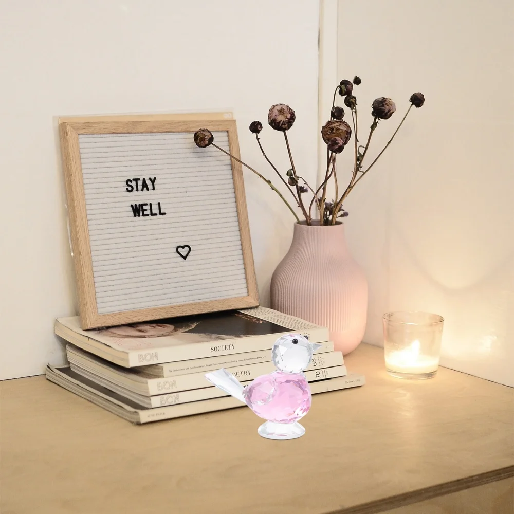 

Crystal Ornament Creative Glass Bird Statue Desktop Art Craft Adornment