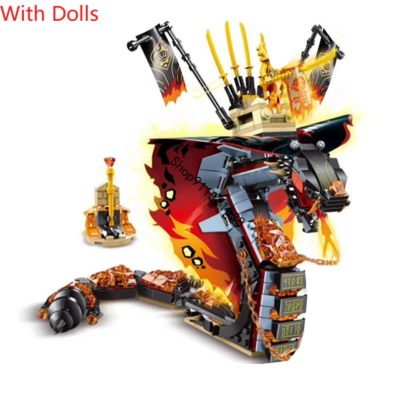 Конструктор Fire Fang Spinjitzu совместимый с ninjago-set 70674 набор змеи кирпичи Классическая
