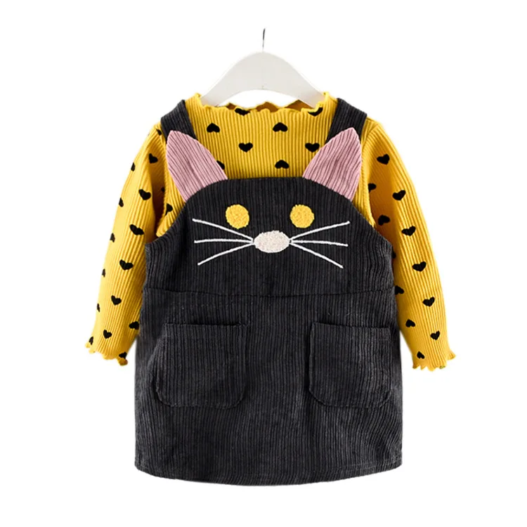 Новинка Осень зима 2020 комплекты одежды для девочек Повседневная футболка с