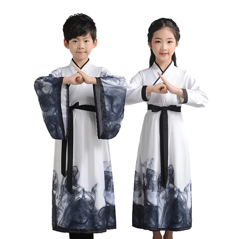 Новогодние Детские традиционные китайские костюмы для мальчиков и девочек