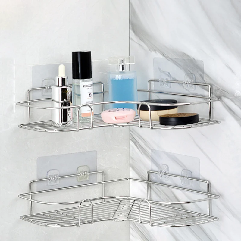 

Металлическая подставка, железная угловая полка для хранения, настенная полка для слива, органайзер, подвесная корзина для душа, домашняя в...