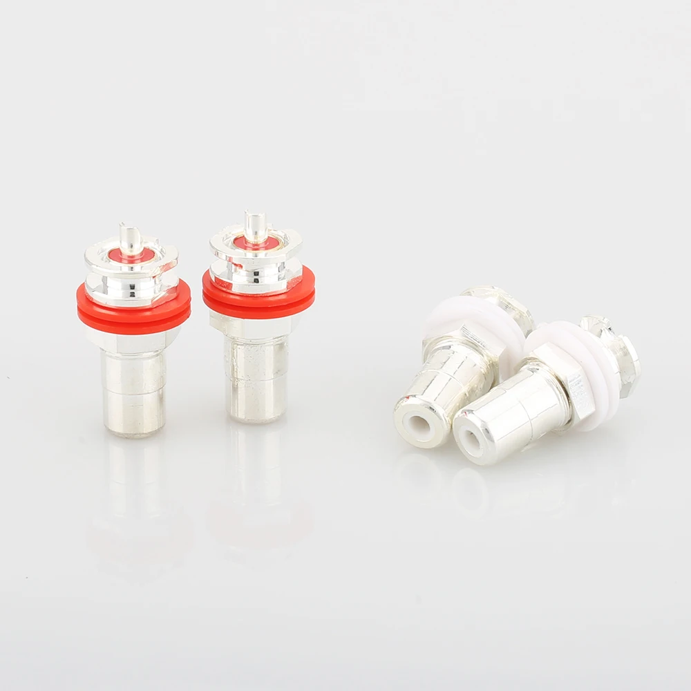 4 шт. посеребренные RCA розетки шасси гнездовой разъем Hi Fi без логотипа|jack socket|jack