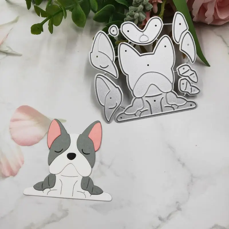 Спальный собака металлический Трафаретный вырубной штамп Скрапбукинг Сделай