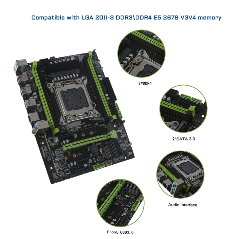 X99 Intel LGA 2011-3 NVME M.2  ,  4-  DDR4,    ECC XEON E5 2678 V3 V4