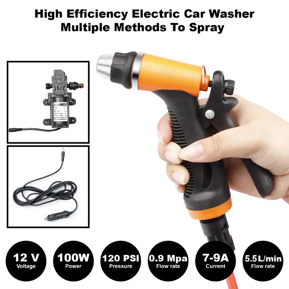 Pаспродажа Carbole 12V Портативный 100W обновленная водяной насос автоматический распылитель для омывателя пистолет 160PSI высокое Давление автомобиль электр...