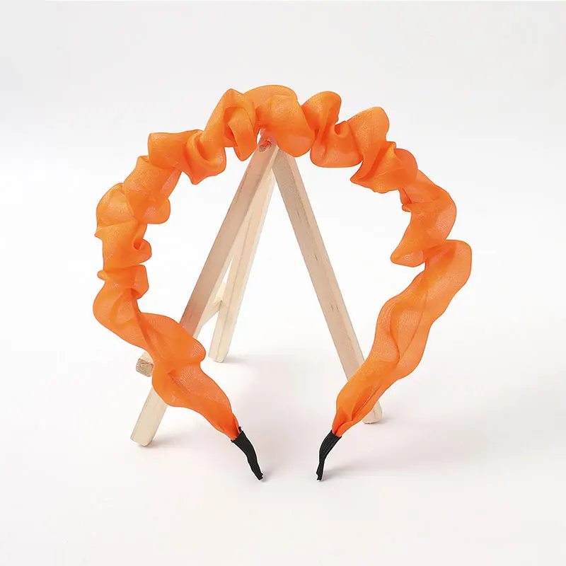 

Pure Color Soft Hairbands Simple Organza Head Hoop Female Hair Hoop Girls Sweet Turban Headwear Adult Classic Hair Accessories