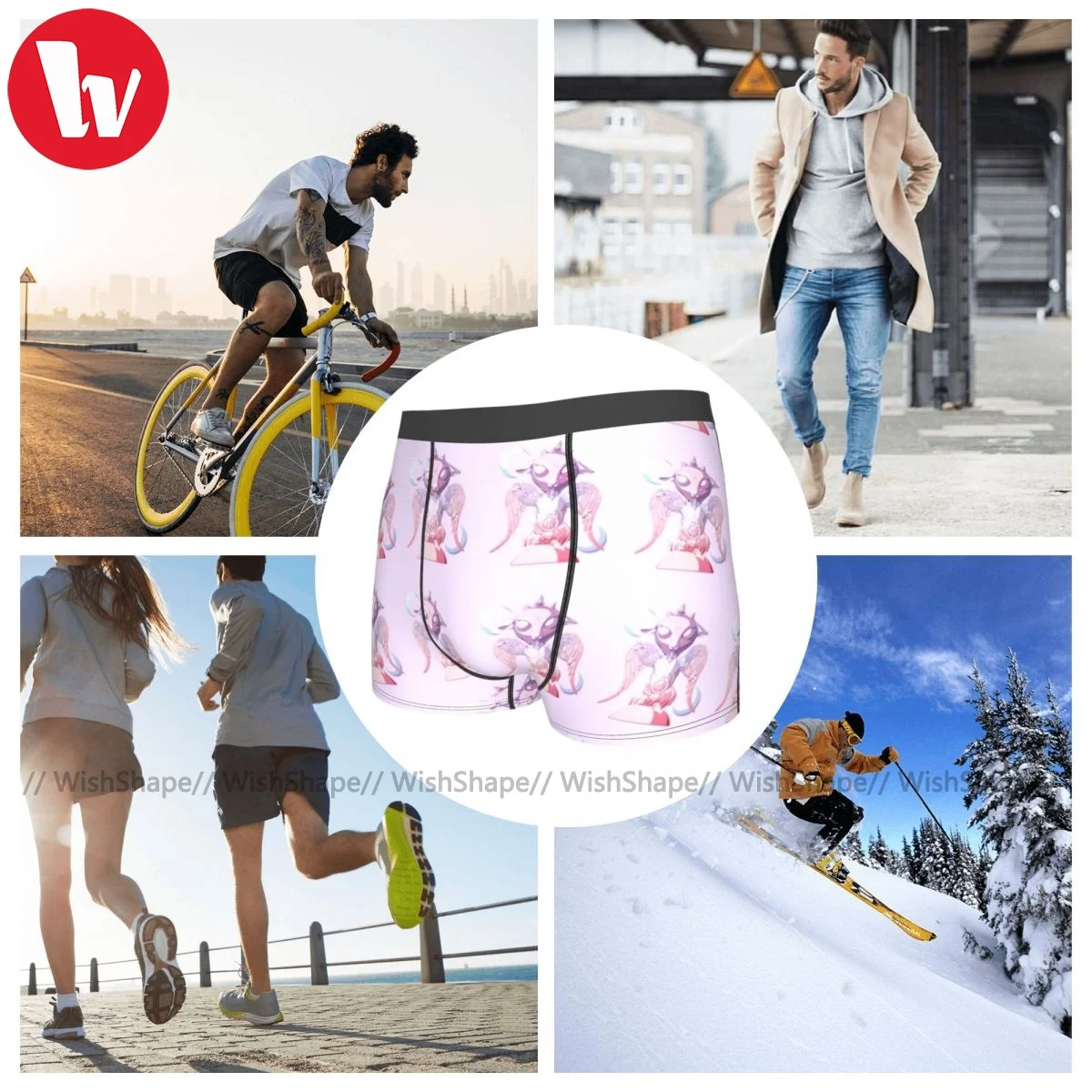 

Baphomet Underwear Trenky Polyester Stretch Trunk Man Pouch Custom Boxer Brief