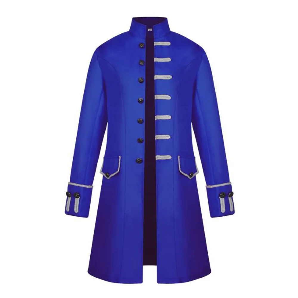 Gothic Men Jackets Black Single-Breasted Buttons Vintage Pirate Cosplay Coat Male Long Sleeve Renaissance Jacket | Мужская одежда