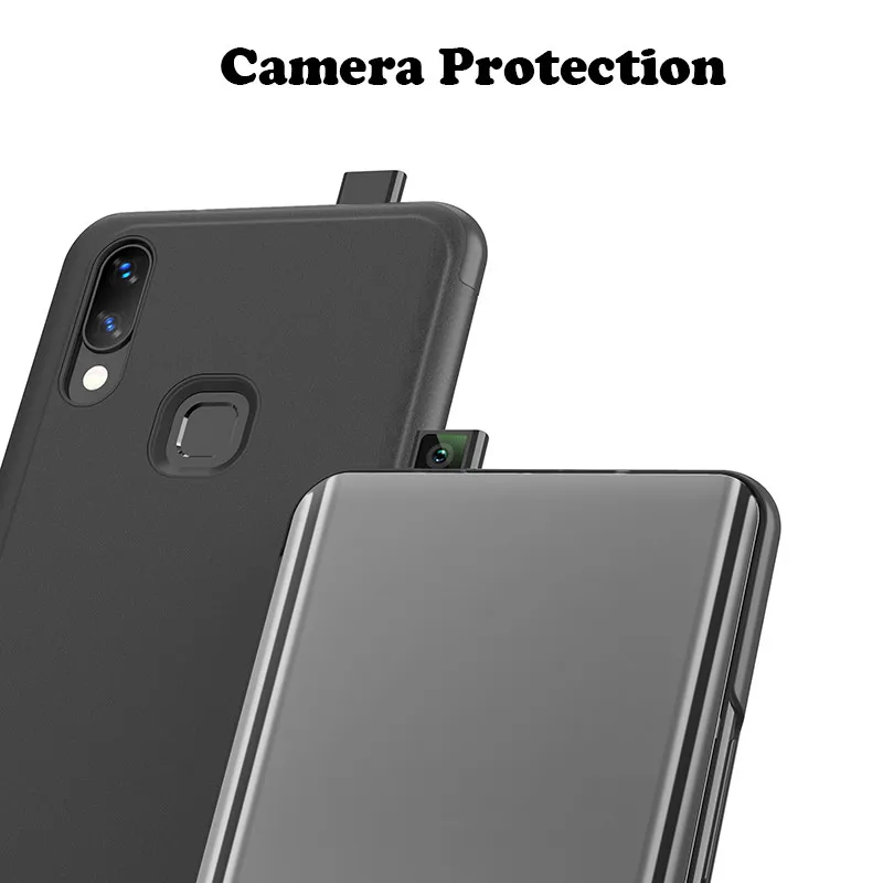 Роскошный зеркальный смарт чехол с подставкой для Vivo V9 Y85 Y53 2017 Y69 Y66 Y67 V7 Plus Y71 Y83 Pro Nex