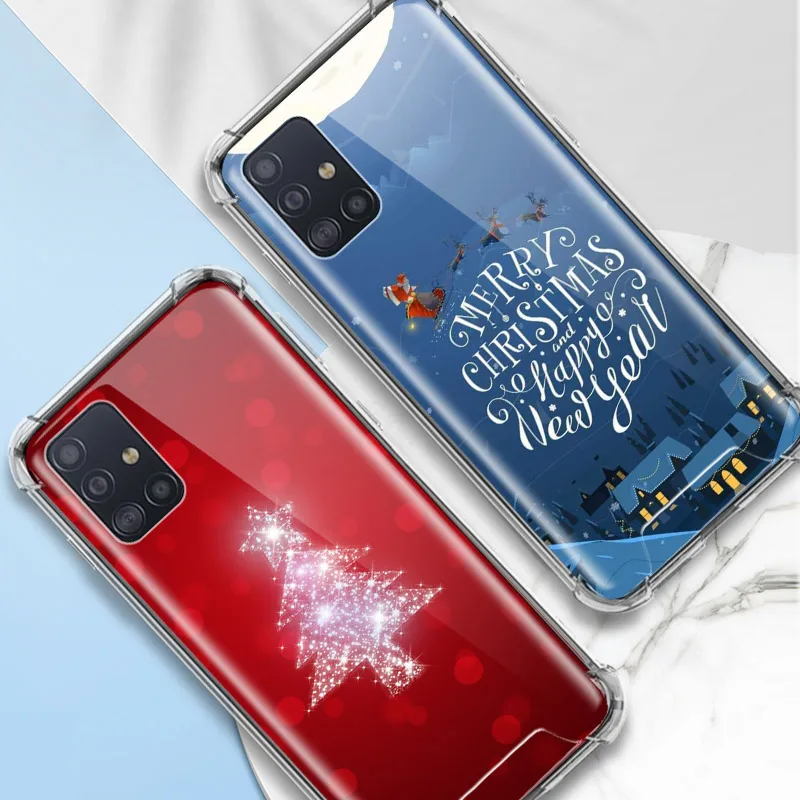

Christmas Tree Case for Samsung Galaxy A71 A51 M31 A41 A31 A21 A11 A01 M51 M21 M11 Airbag Anti Housing Phone Covers