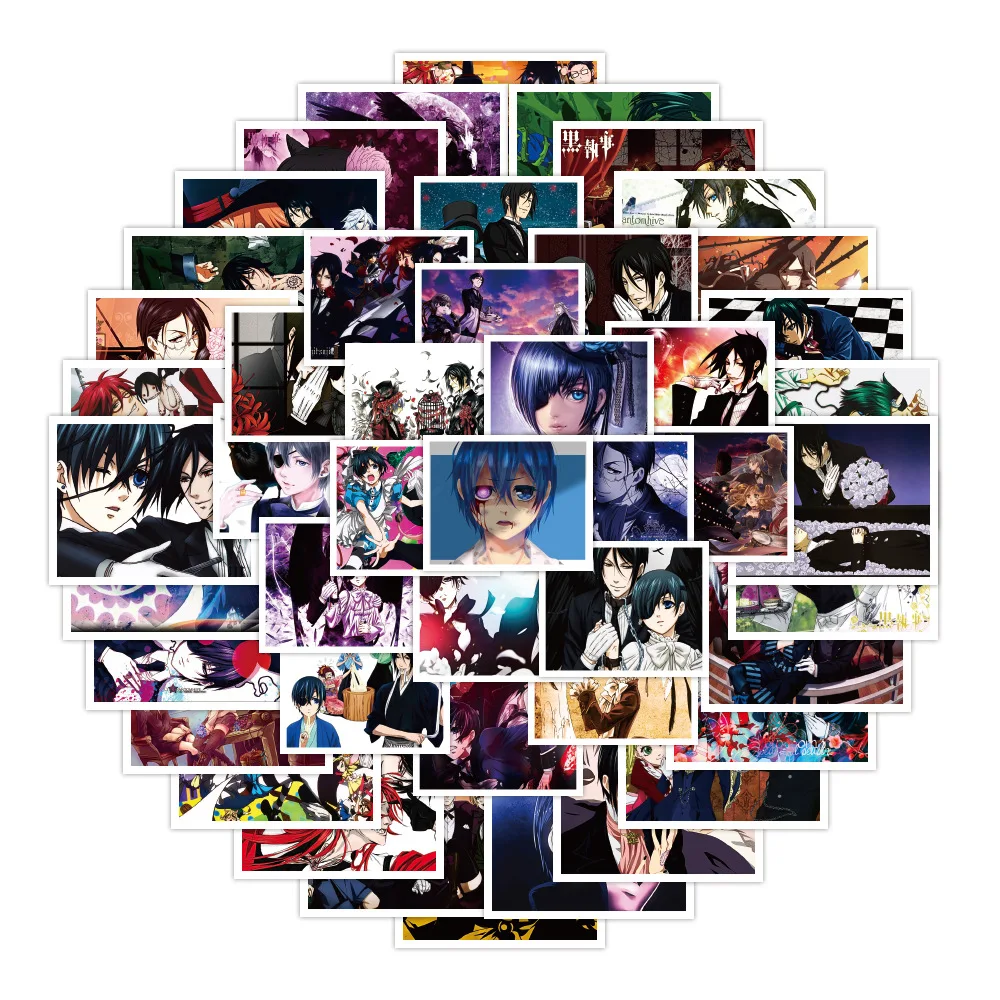 Набор наклеек Черный Батлер для детей Мультяшные аниме Стикеры канцелярских