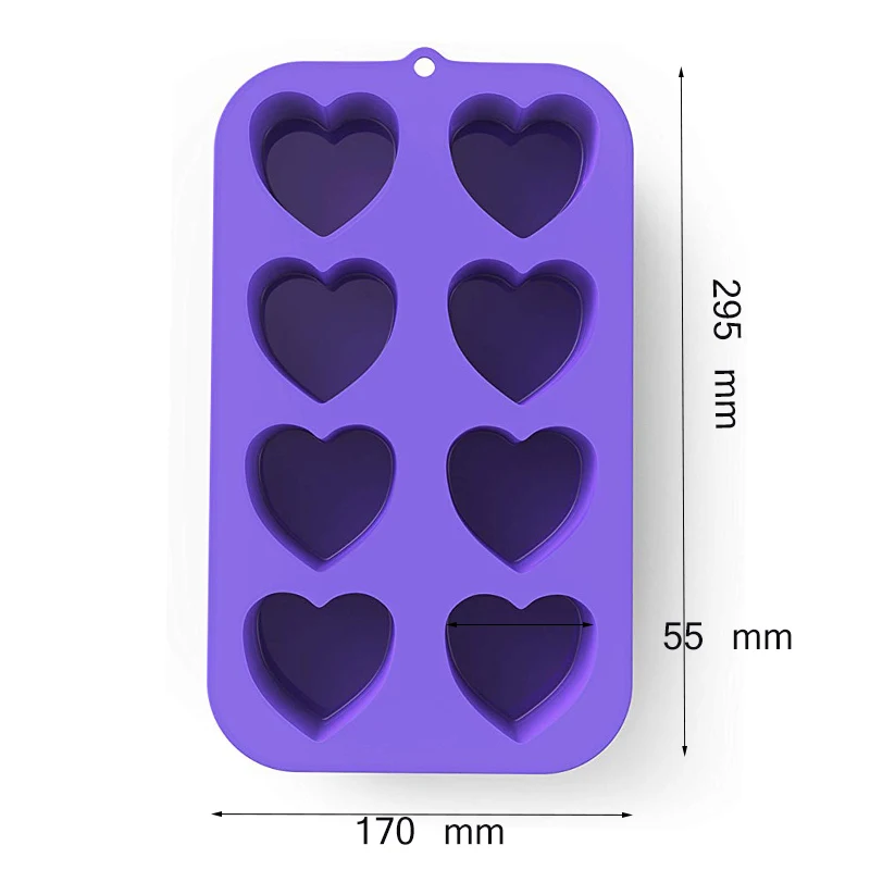 8 ячеек силиконовая форма в форме сердца для шоколада мороженого выпечки|Формы