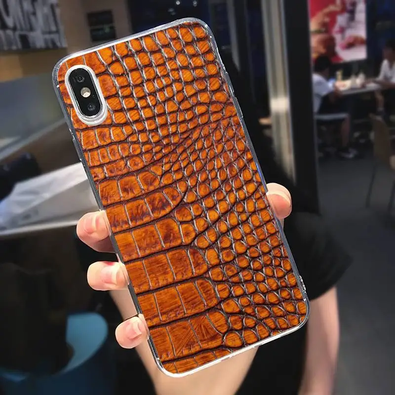

Crocodile skin animal Phone Case Transparent soft For iphone 5 5s 5c se 6 6s 7 8 11 12 plus mini x xs xr pro max