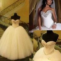 new formal ball gown wedding dresses sequins crystals sweetheart bridal dress puffy romantic tulles vestidos de noiva