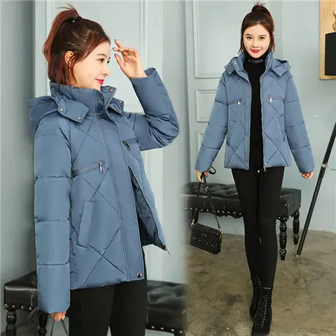 

[detachable hat] down cotton jacket women's short 2020 winter new women's wear and cotton padded jacket Han banchao
