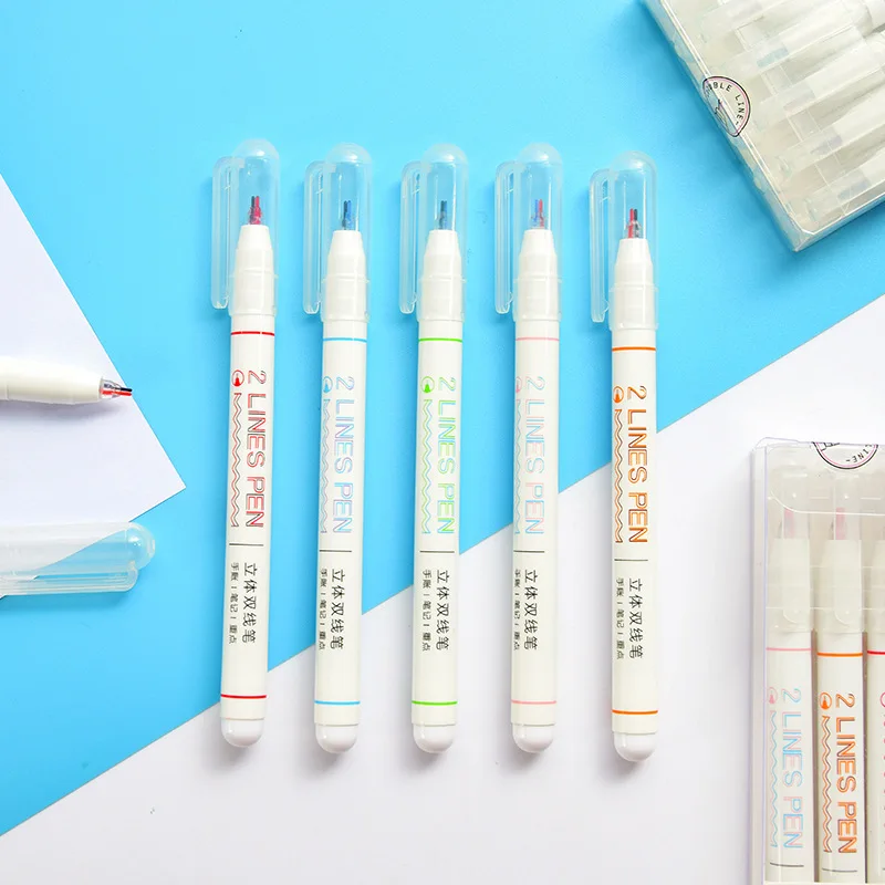 1 шт. креативная двухстрочная ручка милая девушка двухцветная с рисунком узором