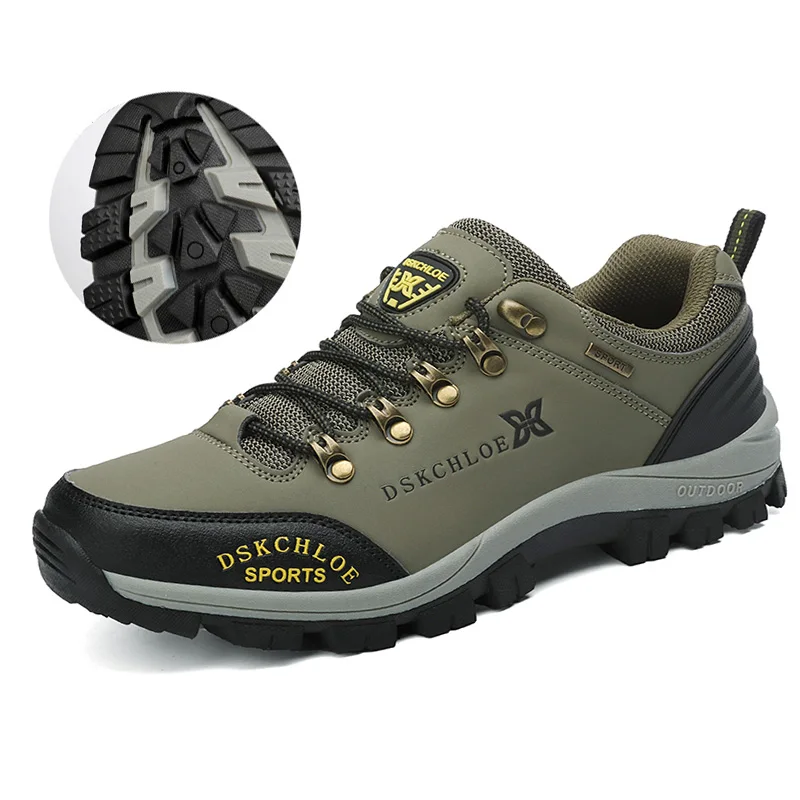 

Men's New Hiking Shoes Lace-Up Non-Slip Outdoor Lightweight Sports Shoes Leather Waterproof Hunting Leisure Fashion Fishing Shoe