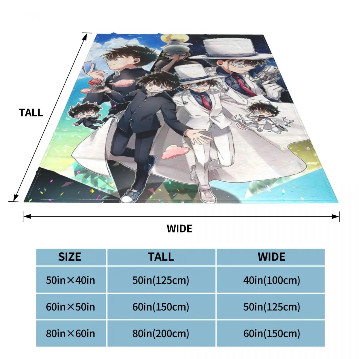 Manta de franela de Anime de Detective Conan, ropa de cama para el hogar, dormitorio-5
