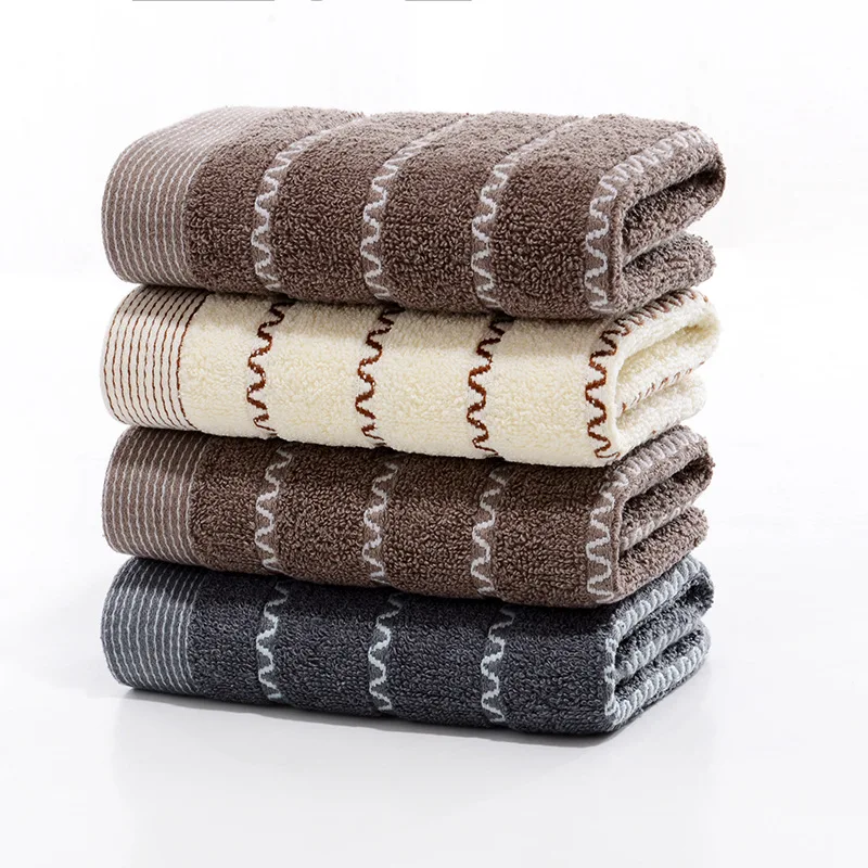 

1pc 34cm X 74cm 100% Cotton Towel Water Absorbent Large Thick Bath Towel Bathroom Hand Face Shower Towels Home Hotel for Adults