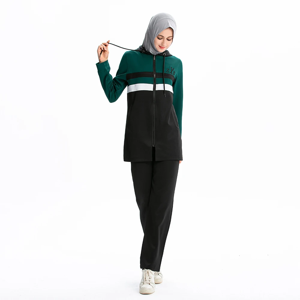 Muslim Women's Tracksuits Hijab Women Islamic Long Sleeve Casual Hoodie Top Pants Jumpsuit Modest Jogging Homme Sport Wear Femme