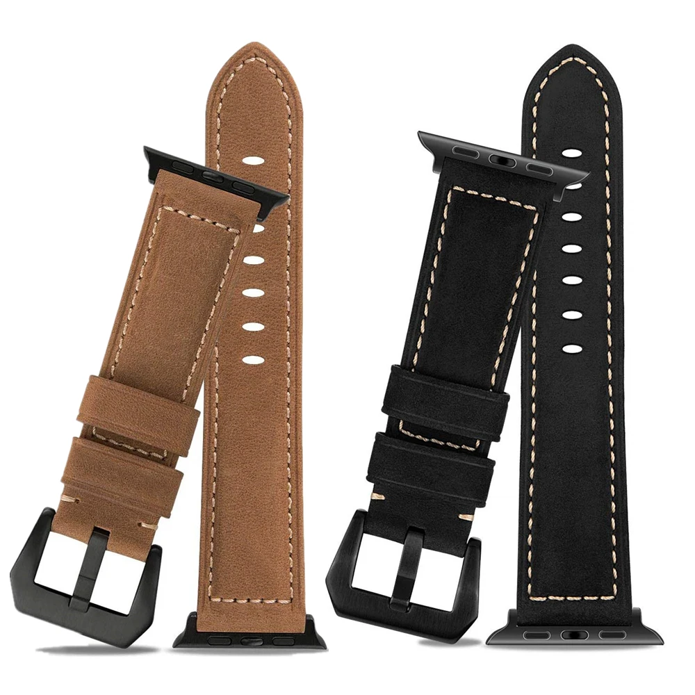 

Strap For Apple Watch Series 5 40mm 44mm Wristband Genuine Leather Replacement Bracelet For Iwatch Series 4 3 2 1 38mm 42mm Band