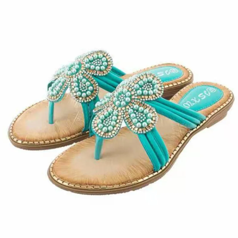 Женские шлепанцы на танкетке с цветочным принтом летние модные женские сандалии