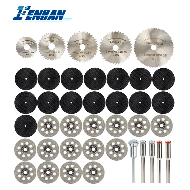 

40pcs Wood Metal Cutting Disc for Dremel Rotary Tools Metal Cut off Wheel HSS Saw Blade Diamond Coated Cutting Saw Disc