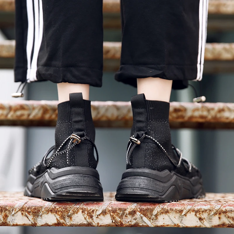 Женские кроссовки для бега блестящие высокие носки женские уличные удобные