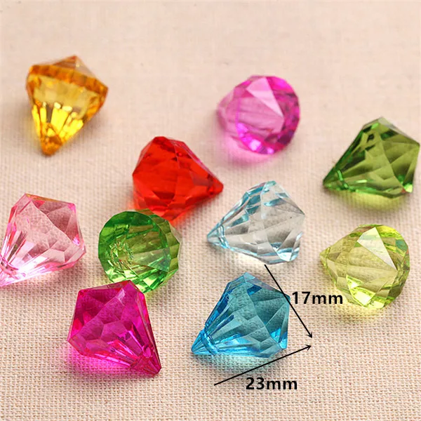Multicolor (17x23mm) 12 шт./лот подвесная люстра в виде ромба, акриловые хрустальные бусины для дома, сделай сам, украшение для свадебной вечеринки - Цвет: Multicolor (17x23mm)